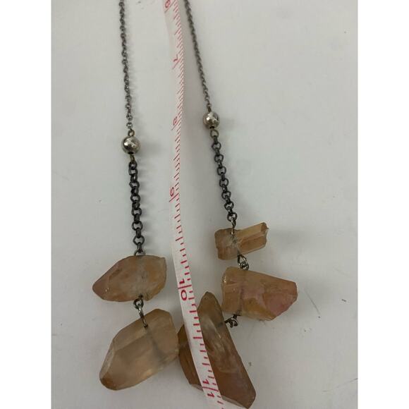 Citrine quartz crystal necklace - Picture 4 of 5